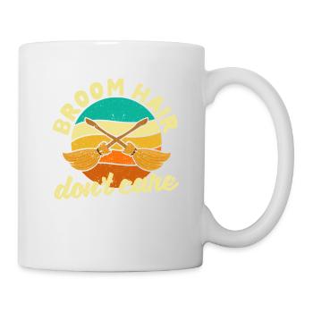 Funny Halloween Witch Broomstick Fan Broom Hair - Mug - white - Right