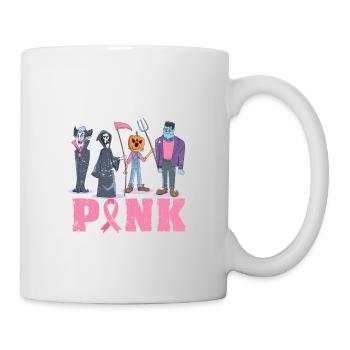 Im Oktober tragen wir Rosa Lustiges Halloween - Tasse - Weiß - Rechts