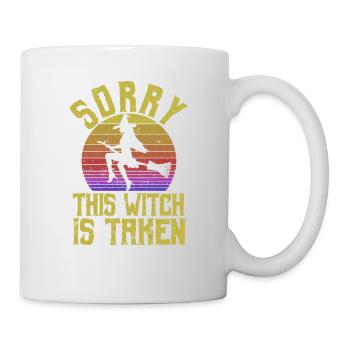 Drôle de mariage de sorcière d’Halloween Désolé cette sorcière est - Mug blanc - blanc - Droite