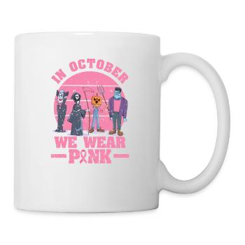 Lustig Halloween Gruselig Brustkrebs Im Oktober - Tasse - Weiß - Rechts