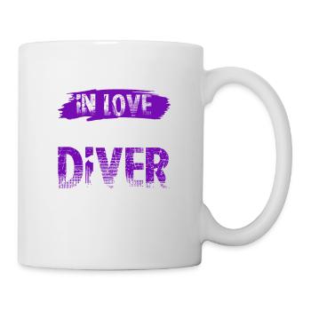 aimer un plongeur - Mug blanc - blanc - Droite