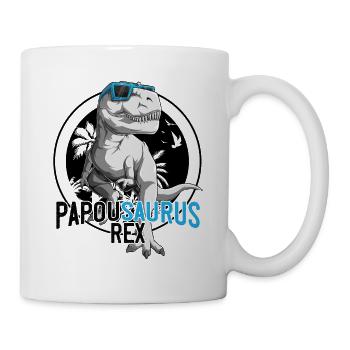 Geschenk Beste Papuan Dinosaurier Vatertag - Tasse - Weiß - Rechts