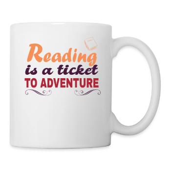 La lecture est un billet pour les aventures - Mug blanc - blanc - Droite