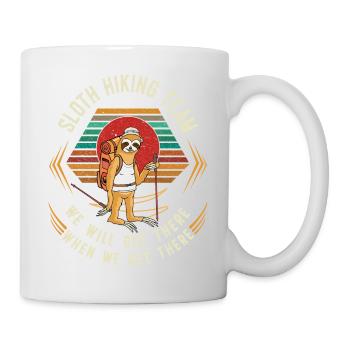 Retro Vintage Sloth Hiking Team We Will Get There - Tasse - Weiß - Rechts