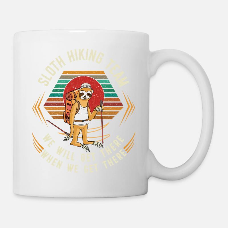 Retro Vintage Sloth Hiking Team We Will Get There - Tasse - Weiß