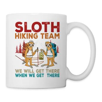 Funny Vintage Sloth Hiking Team We Will Get There - Tasse - Weiß - Rechts