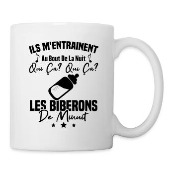 Qui ça qui ça Les biberons de minuit Humour Cadeau - Mug blanc - blanc - Droite