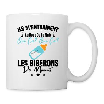Qui ça qui ça Les biberons de minuit Humour Cadeau - Mug blanc - blanc - Droite