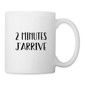 2 minutes j'arrive - Mug blanc - blanc - Droite