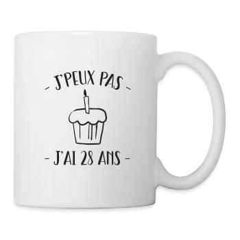 je peux pas j'ai 28 ans / anniversaire 28 ans - Mug blanc - blanc - Droite