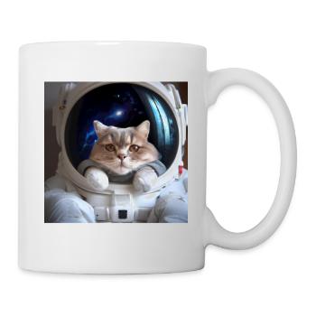 Katze im Weltraum - Tasse - Weiß - Rechts