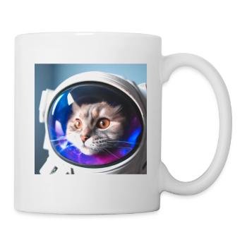Katze im Weltraum - Tasse - Weiß - Rechts