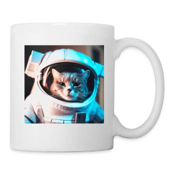 Katze im Weltraum - Tasse - Weiß - Rechts