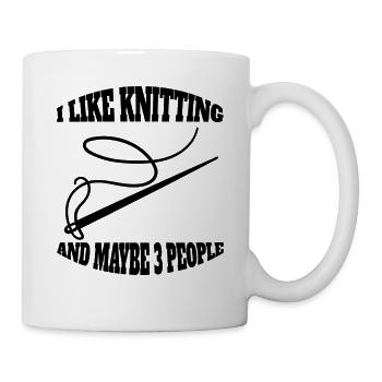 Knitting Girl Sewing Gift Crochet Seamstress - Mug - white - Right