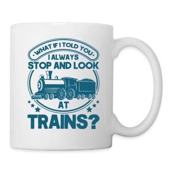 Modellbahn Zug Lokomotiven Geschenk - Tasse - Weiß - Rechts