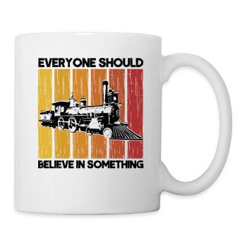 Modellbahn Zug Lokomotiven Geschenk - Tasse - Weiß - Rechts