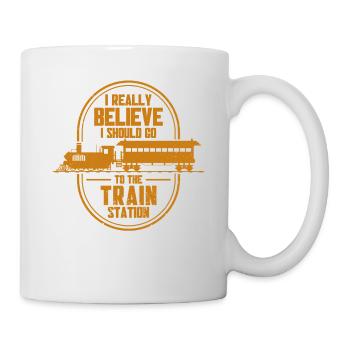 Modellbahn Zug Lokomotiven Geschenk - Tasse - Weiß - Rechts