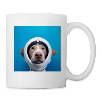 Hund im Weltraum - Tasse - Weiß - Rechts