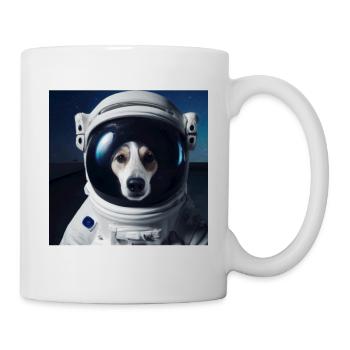 Hund im Weltraum - Tasse - Weiß - Rechts