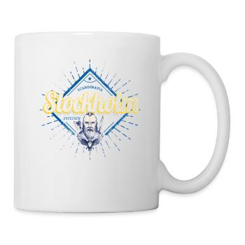 Stockholm Hauptstadt Schweden Wikinger Retro - Tasse - Weiß - Rechts