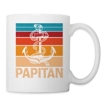 Herren Papitän Papa und Kapitän Lustiges Vintage - Mug blanc - blanc - Droite