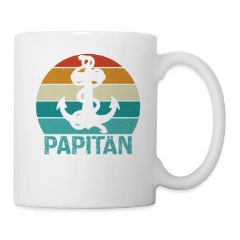 Herren Papitän Papa und Kapitän Lustiges - Mug blanc - blanc - Droite