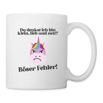 Du denkst ich bin klein lieb und nett Einhorn - Tasse - Weiß - Rechts