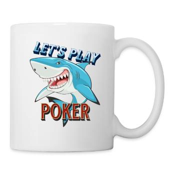 Poker Spieler Pokershark will spielen - Tasse - Weiß - Rechts