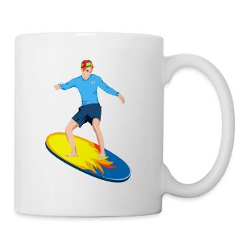 Surfer auf dem Surfbrett Surfing - Tasse - Weiß - Rechts
