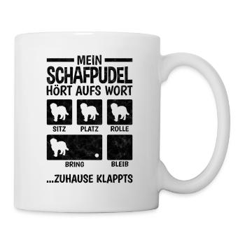 Schafpudel Hundetricks zotthaariger Hütepudel - Tasse - Weiß - Rechts
