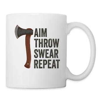 Lancer de hache Jurer Répéter Lancer de hache - Mug blanc - blanc - Droite