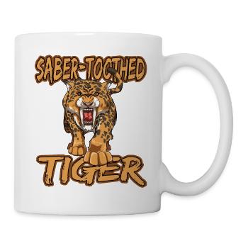 Säbelzahntiger Geschenke Raubkatze Steinzeit für - Tasse - Weiß - Rechts