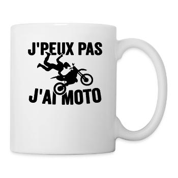 Je Peux Pas J'ai Moto Humour Cadeau Anniversaire - Mug blanc - blanc - Droite