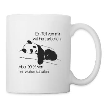 Ein part von mir möchte hart arbeiten Pandabär - Tasse - Weiß - Rechts