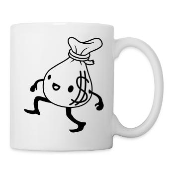 Walking Living Money Bag Comic - Mug - white - Right