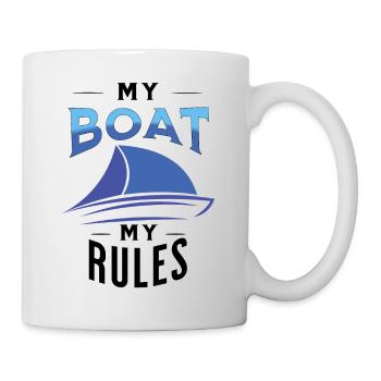 My boat my rules fun saying T-shirt for sailors - Mug - white - Right
