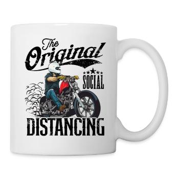 Le vintage original de la moto de distanciation sociale - Mug blanc - blanc - Droite
