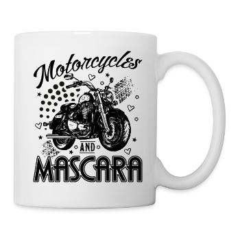 Motorräder und Mascara Damen Motorrad Biker - Tasse - Weiß - Rechts
