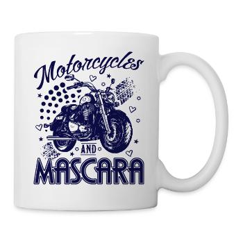 Motorräder und Mascara Damen Motorrad Biker - Tasse - Weiß - Rechts