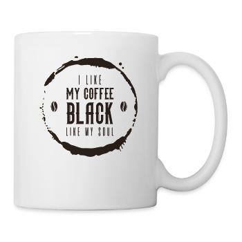 J’aime mon café noir comme mon âme drôle de café - Mug blanc - blanc - Droite