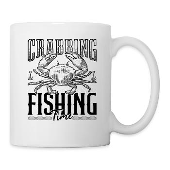 Krabbenzeit Angeln für Krabben Rockpool Fischer - Tasse - Weiß - Rechts