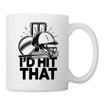 Ich würde diese lustigen Cricket-Cricketspieler treffen - Tasse - Weiß - Rechts