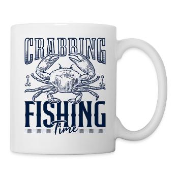 Krabbenzeit Angeln für Krabben Rockpool Fischer - Tasse - Weiß - Rechts