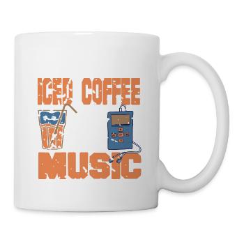 What I Need IS Iced Coffee And My Music Vintage - Tasse - Weiß - Rechts