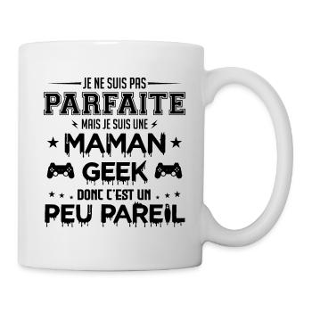 Je ne suis pas parfaite mais je suis gameuse - Mug blanc - blanc - Droite
