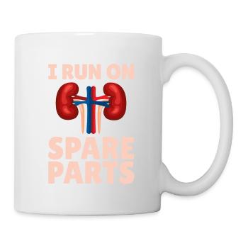Je cours sur des pièces détachées drôle - Mug blanc - blanc - Droite