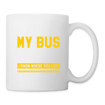 Keep My Bus Clean I Know Where You Live School Bus - Mug - white - Right