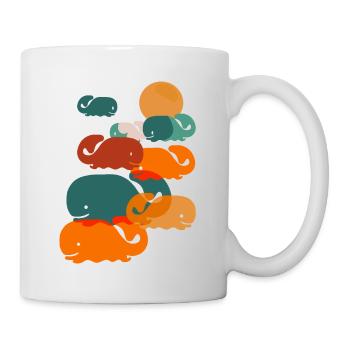 Glückliche Wale im Meer Wal Geschenk - Tasse - Weiß - Rechts