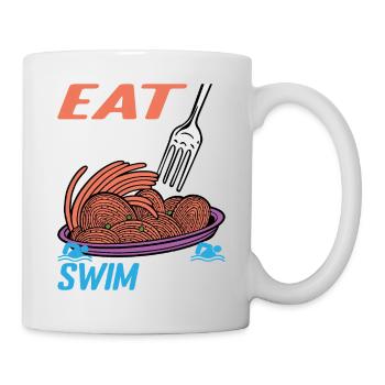 Eat Pasta Swim Fasta 11 - Tasse - Weiß - Rechts