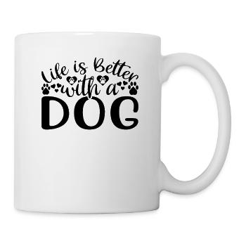 La vie est meilleure avec un chien - Mug blanc - blanc - Droite